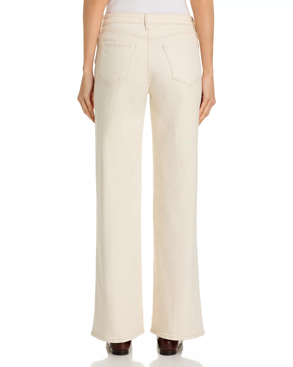 Alicent High Rise Sneaker Wide Leg Jeans in Macadamia - 3