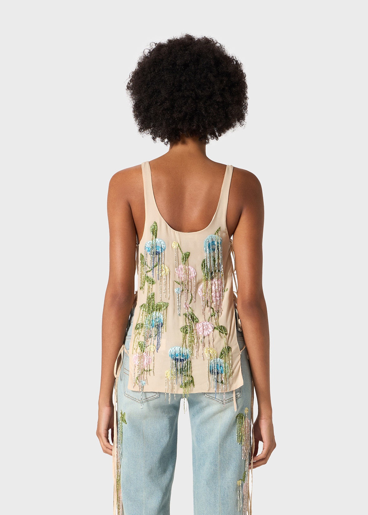 GEORGETTE TOP WITH BEADED EMBROIDERY - 4