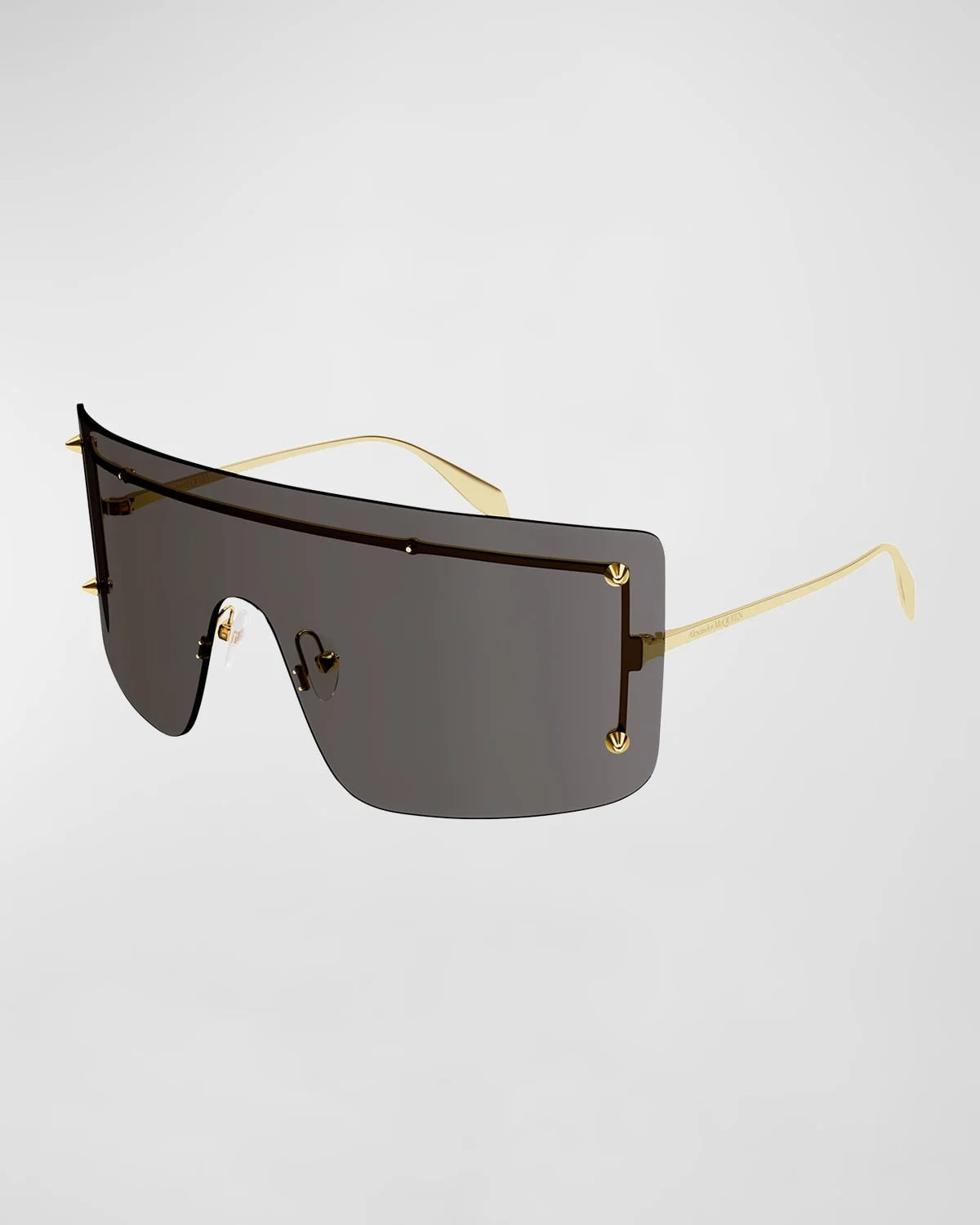 Studded Zinc Alloy Shield Sunglasses - 1