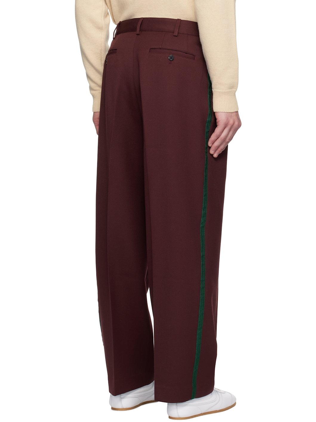 Burgundy Riding Twill Braided Trousers - 3