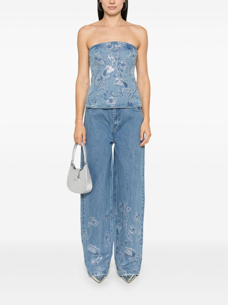 ROTATE rhinestoned wide-leg jeans outlook