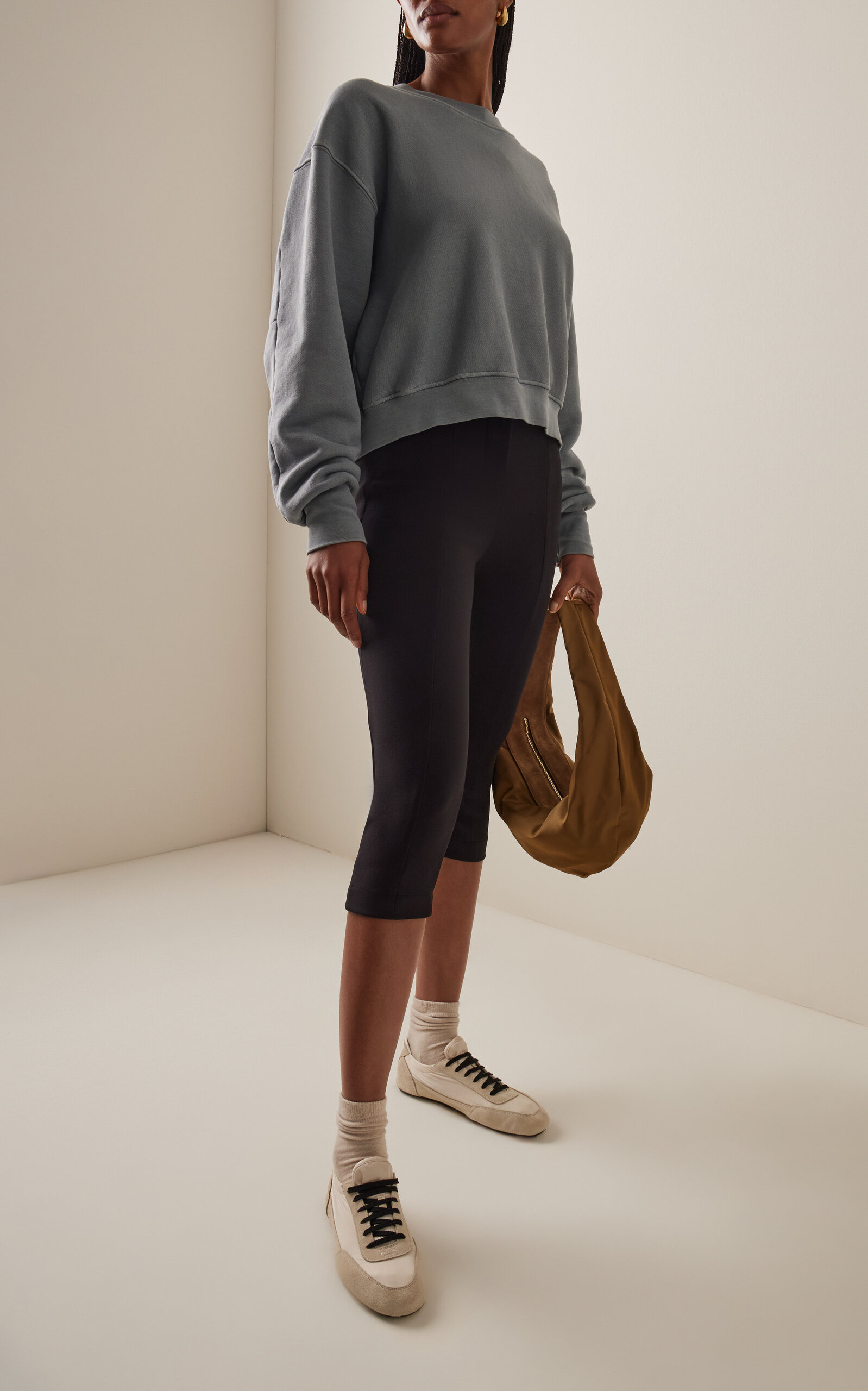 Ryder Cropped Cotton Sweatshirt grey - 2
