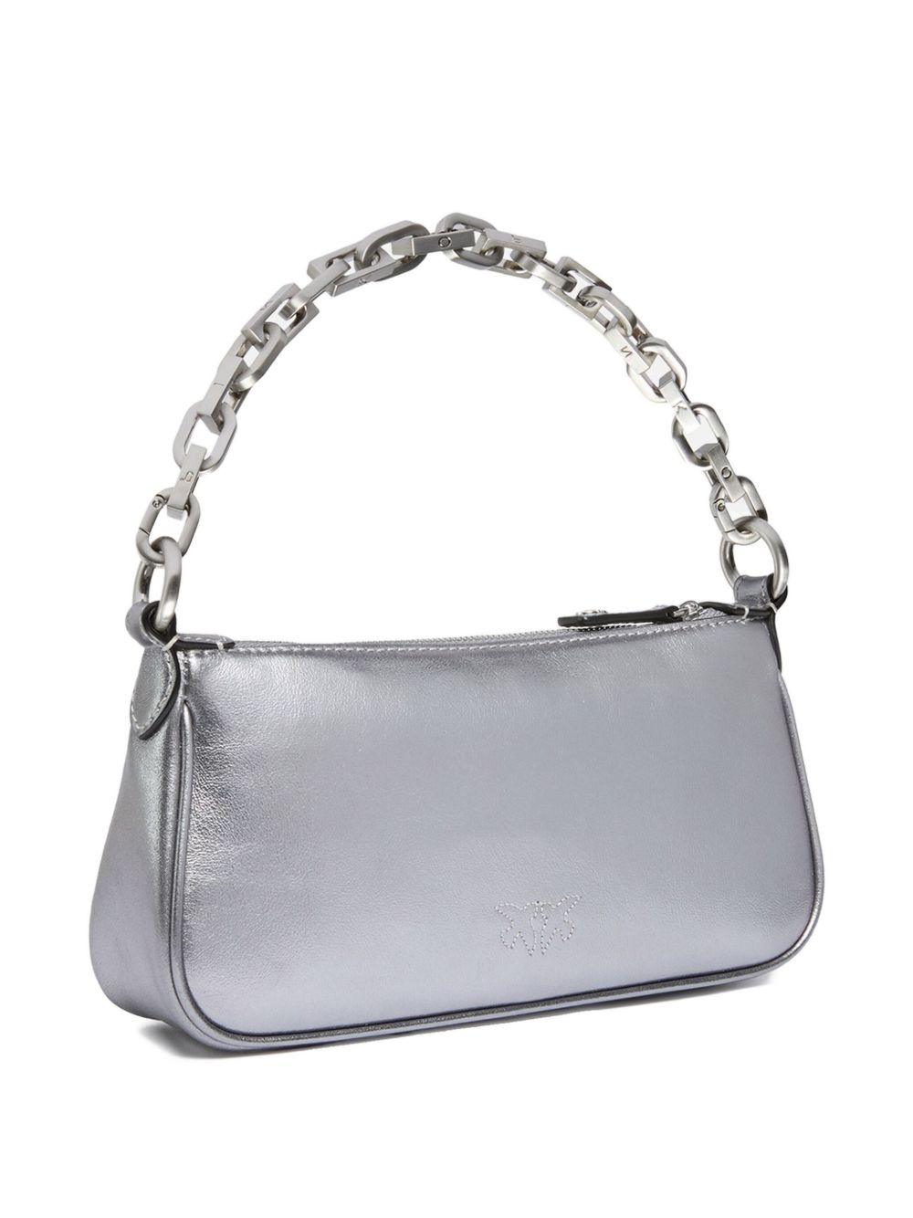 chain-link metallic leather shoulder bag - 2