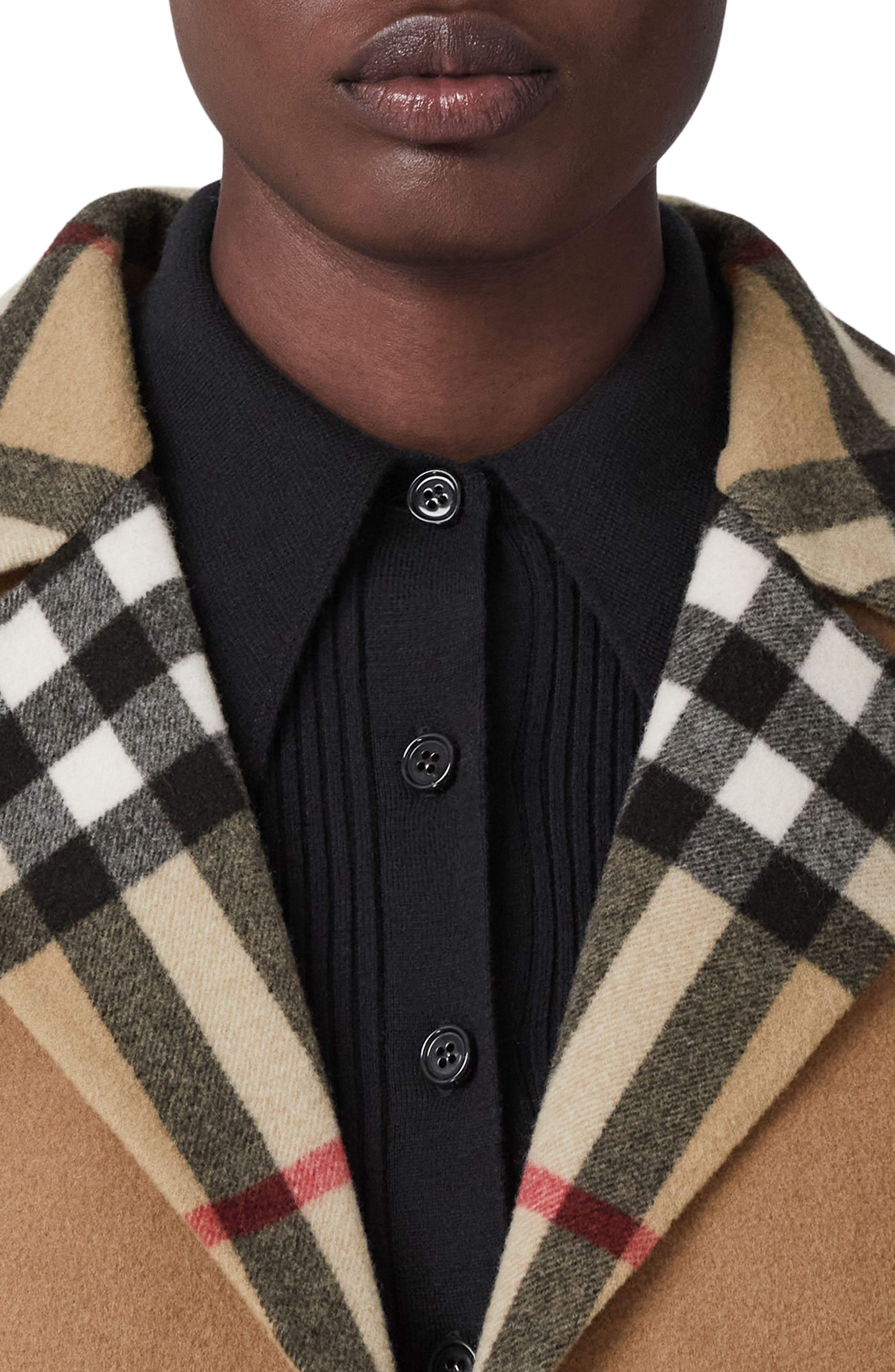 burberry Reversible Check Double Face Wool Coat in Archive Beige Chk at Nordstrom - 4