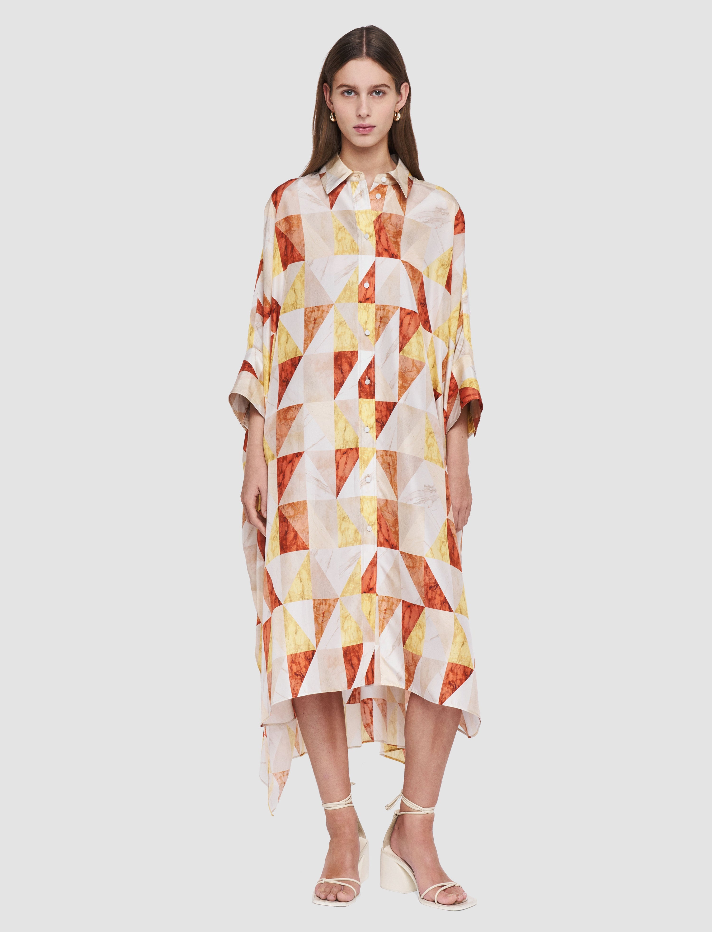 Dania Marble Print Silk Dress - 3