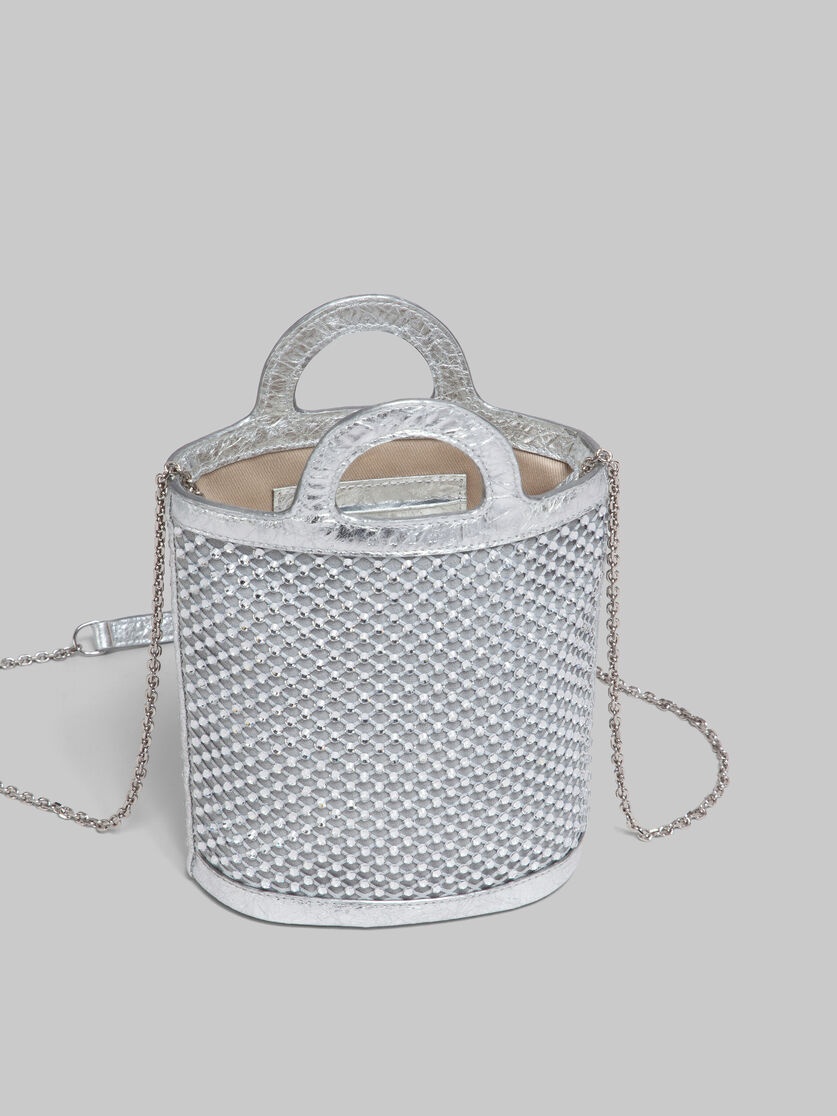 SILVER RHINESTONE TROPICALIA NANO BUCKET BAG - 3