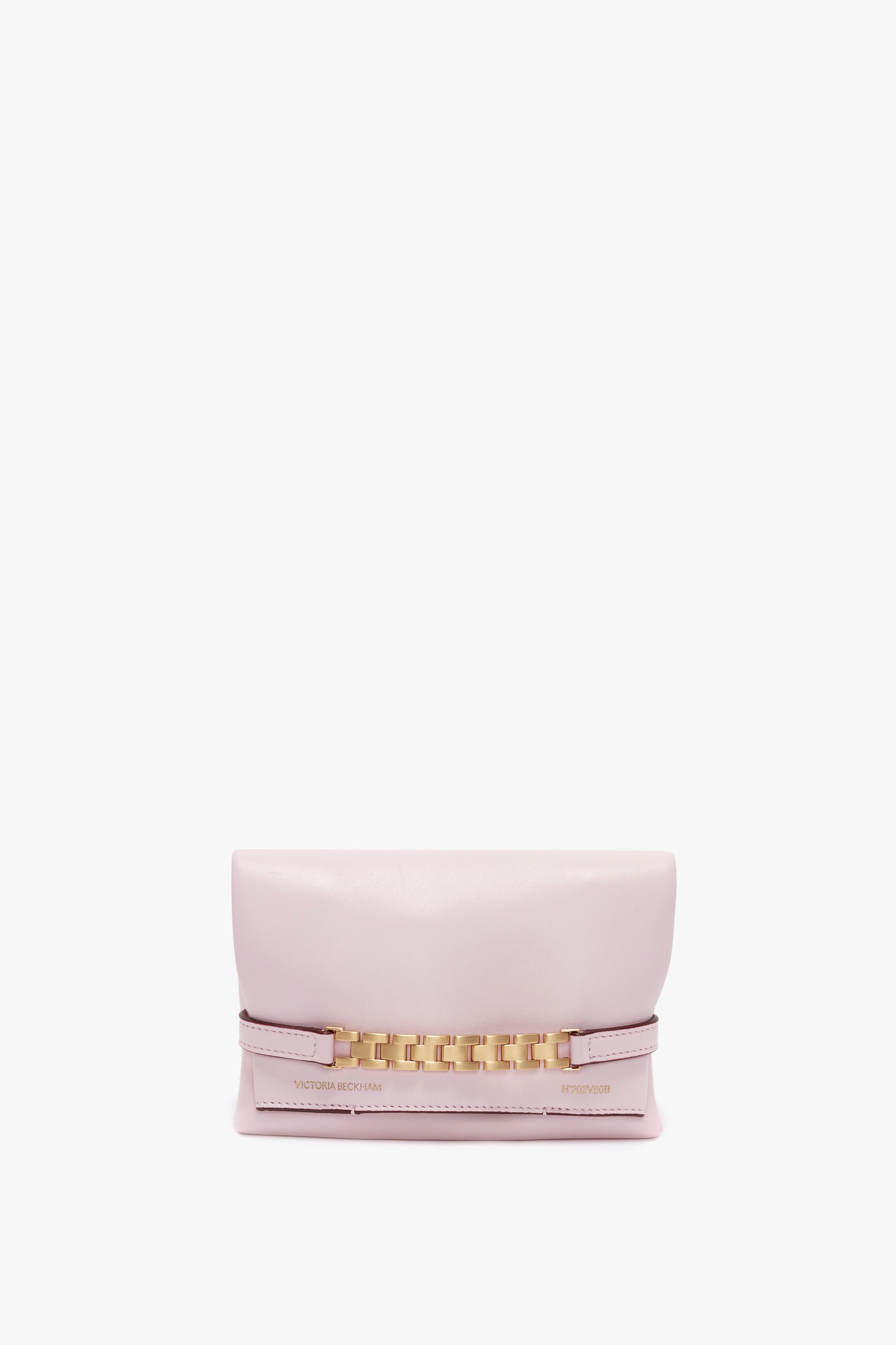 Mini Chain Pouch With Long Strap In Orchid Leather - 2