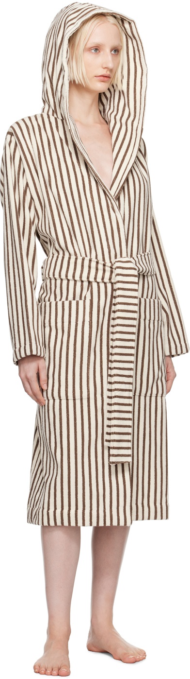 Brown & Off-White Classic Bathrobe - 4