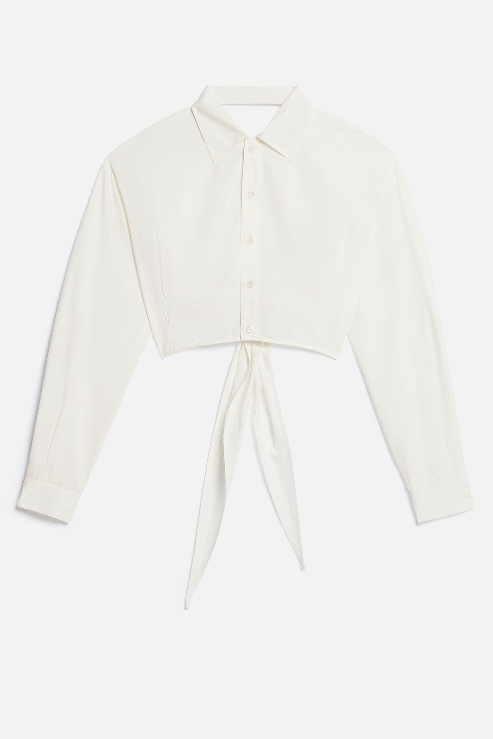 Cropped Wraparound Shirt - 1