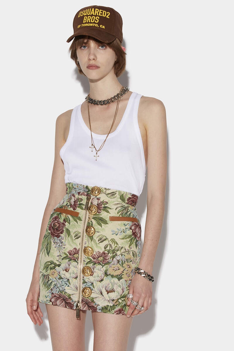 ZIP & BUTTON MINI SKIRT - 3