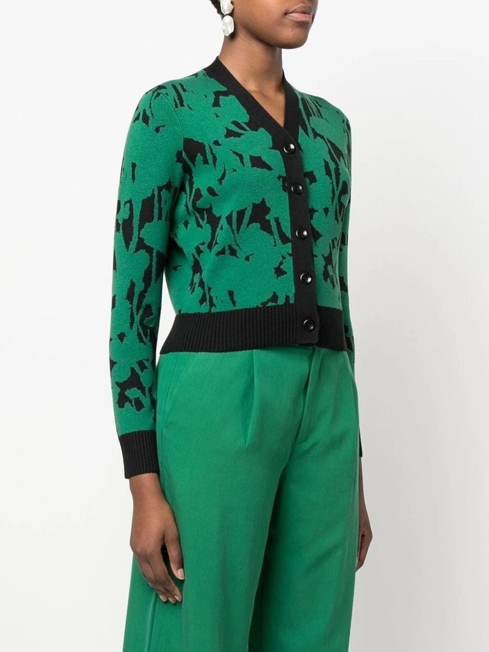 Knit Floral Cardigan - 3