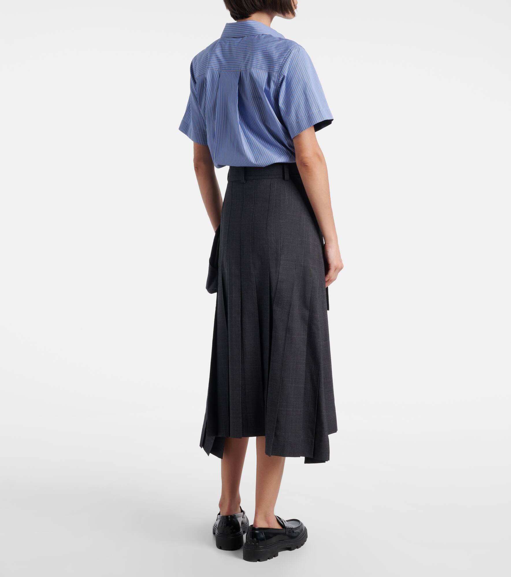 Prince of Wales check wool midi skirt - 3