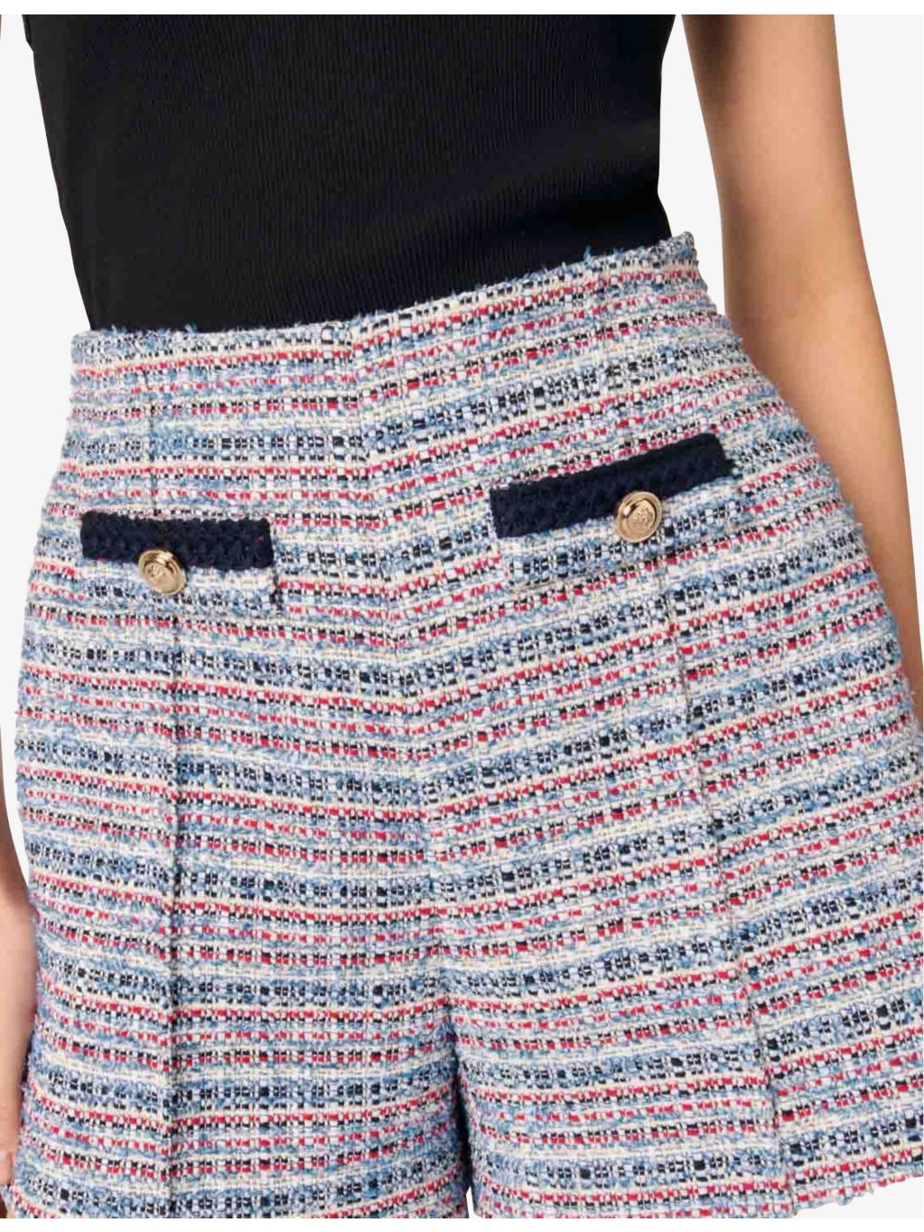 Contrast-Trim Tweed Cotton-Blend Woven Shorts - 5