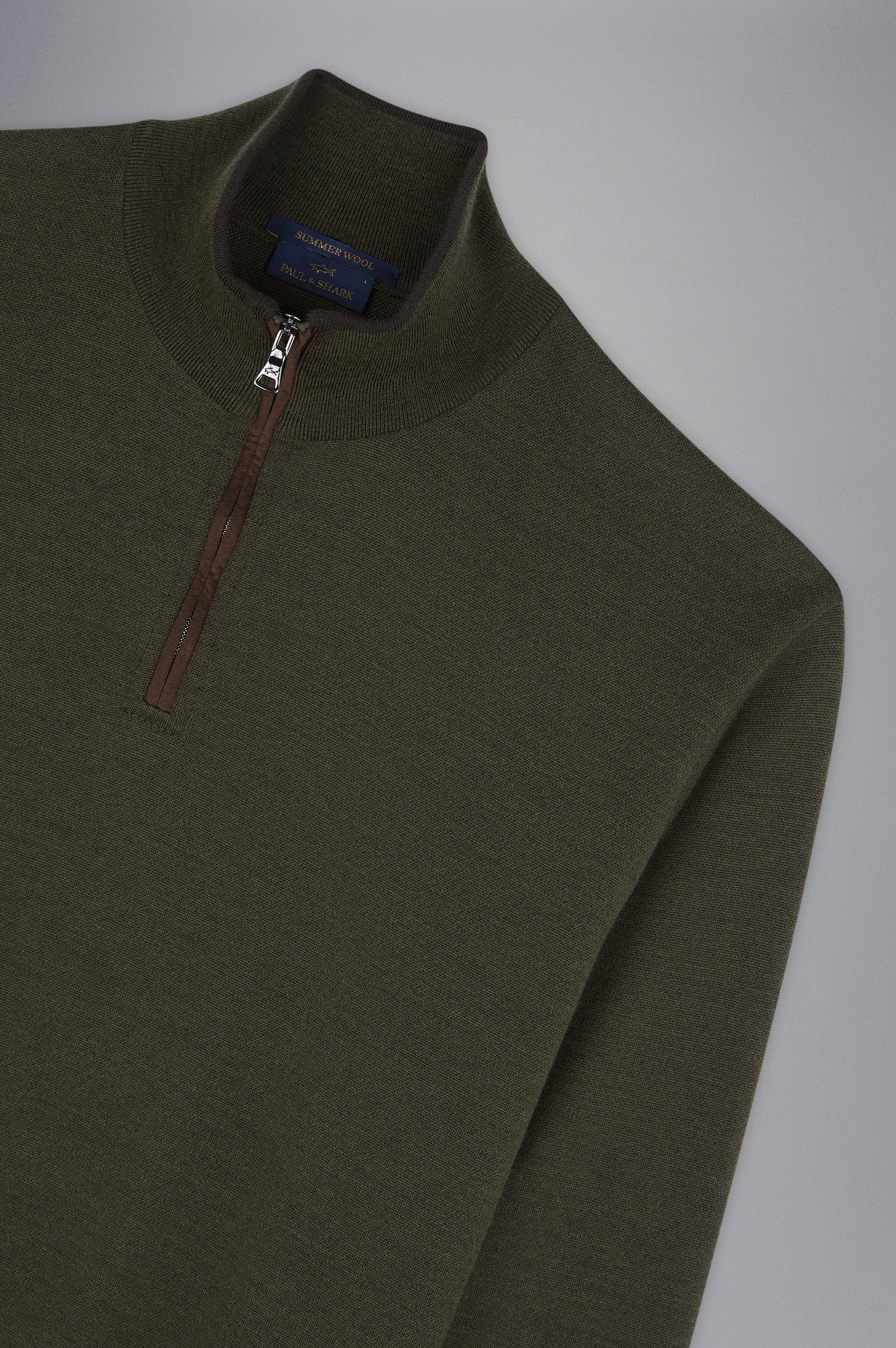 SUMMER WOOL SWEATER WITH ALCANTARA® DETAILS - 5