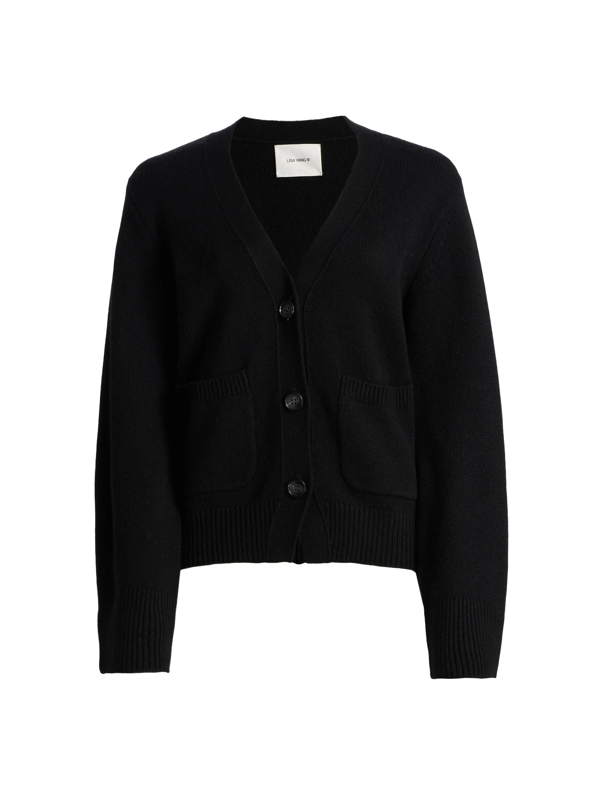 Women's Danni Cashmere Relaxed-Fit Cardigan - Black - 1