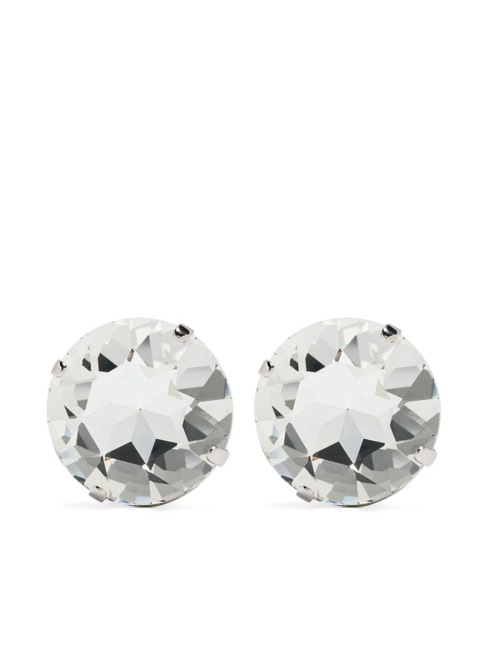 crystal-stud clip-on earrings - 1