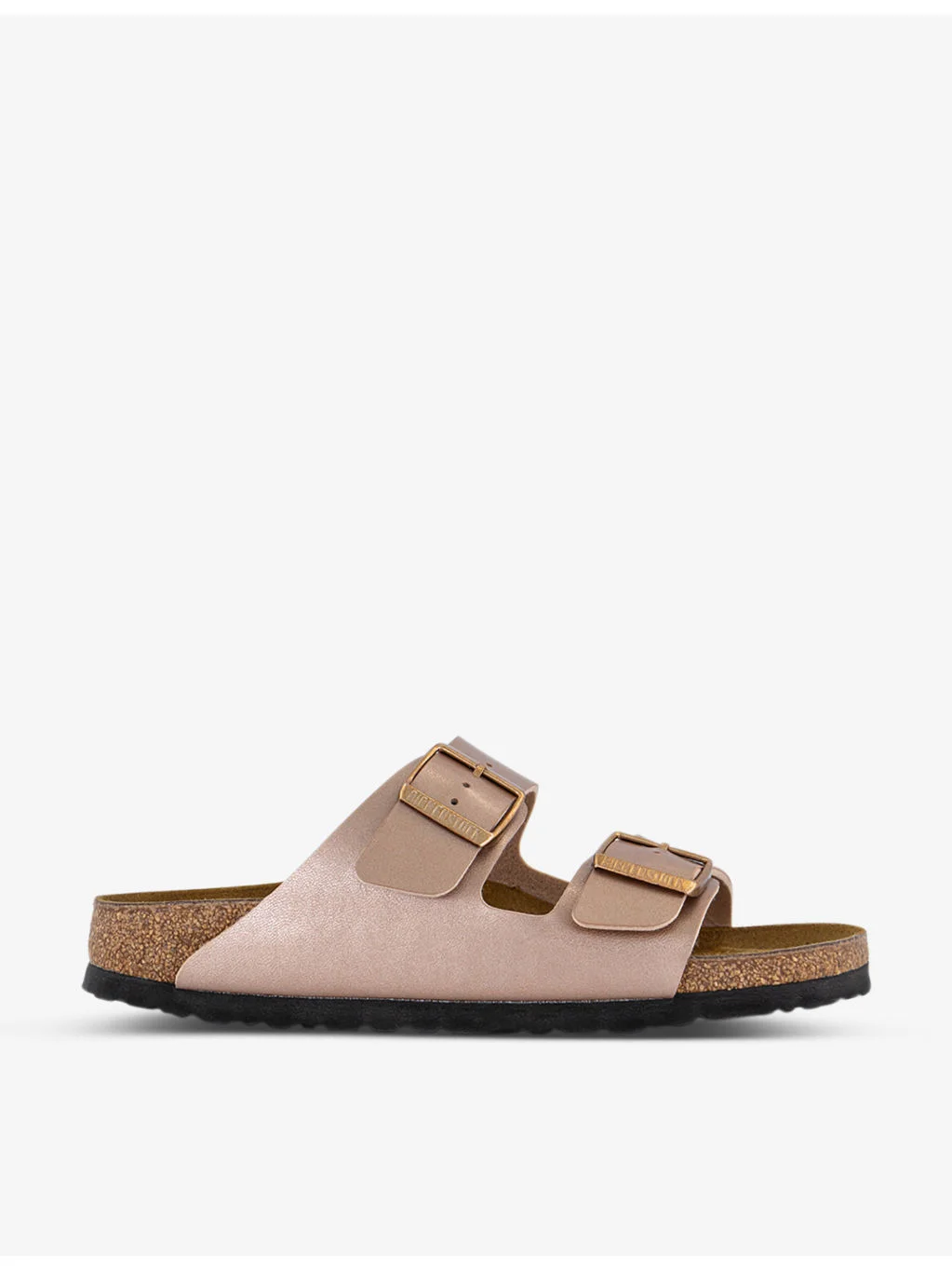 Arizona two-strap metallic faux-leather sandals - 1