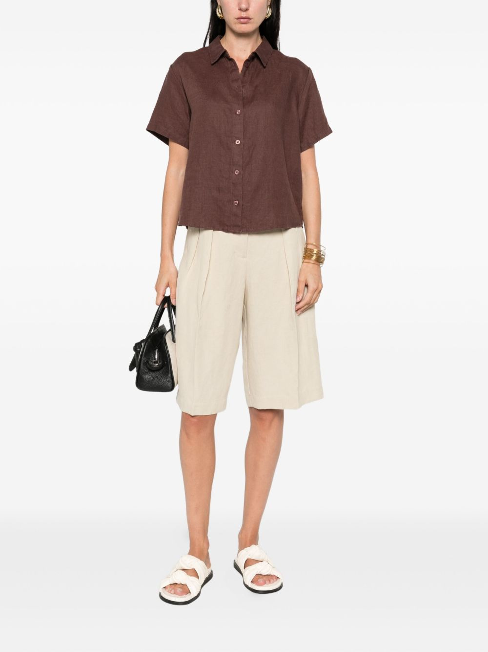 button-front linen shirt - 2