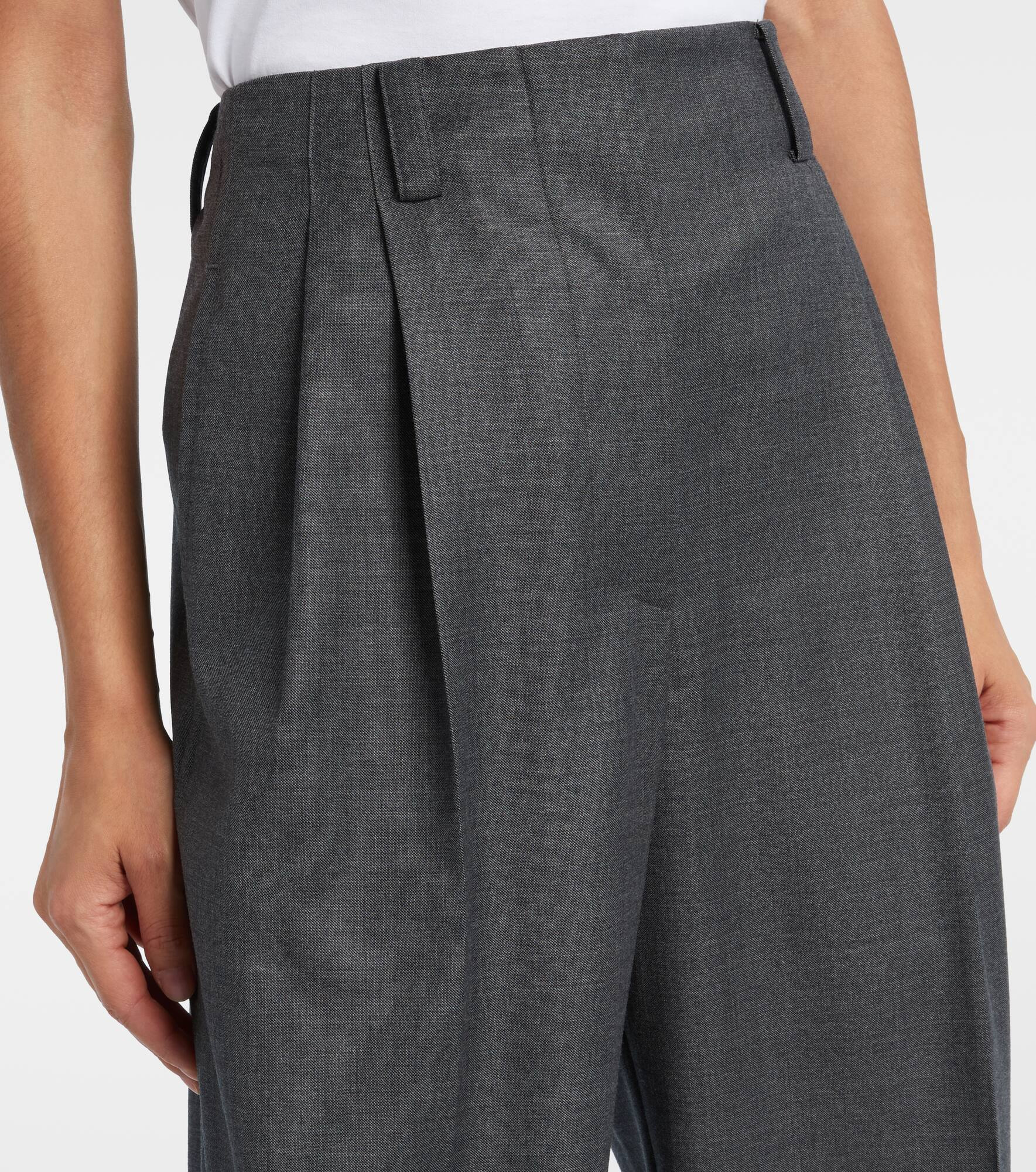 Low-rise wool wide-leg pants - 4