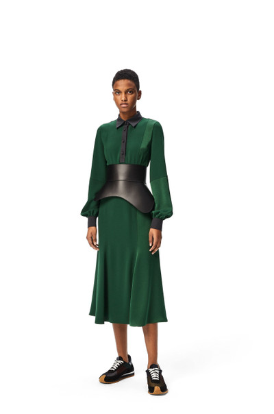 Loewe Polo collar midi dress in satin back crepe outlook