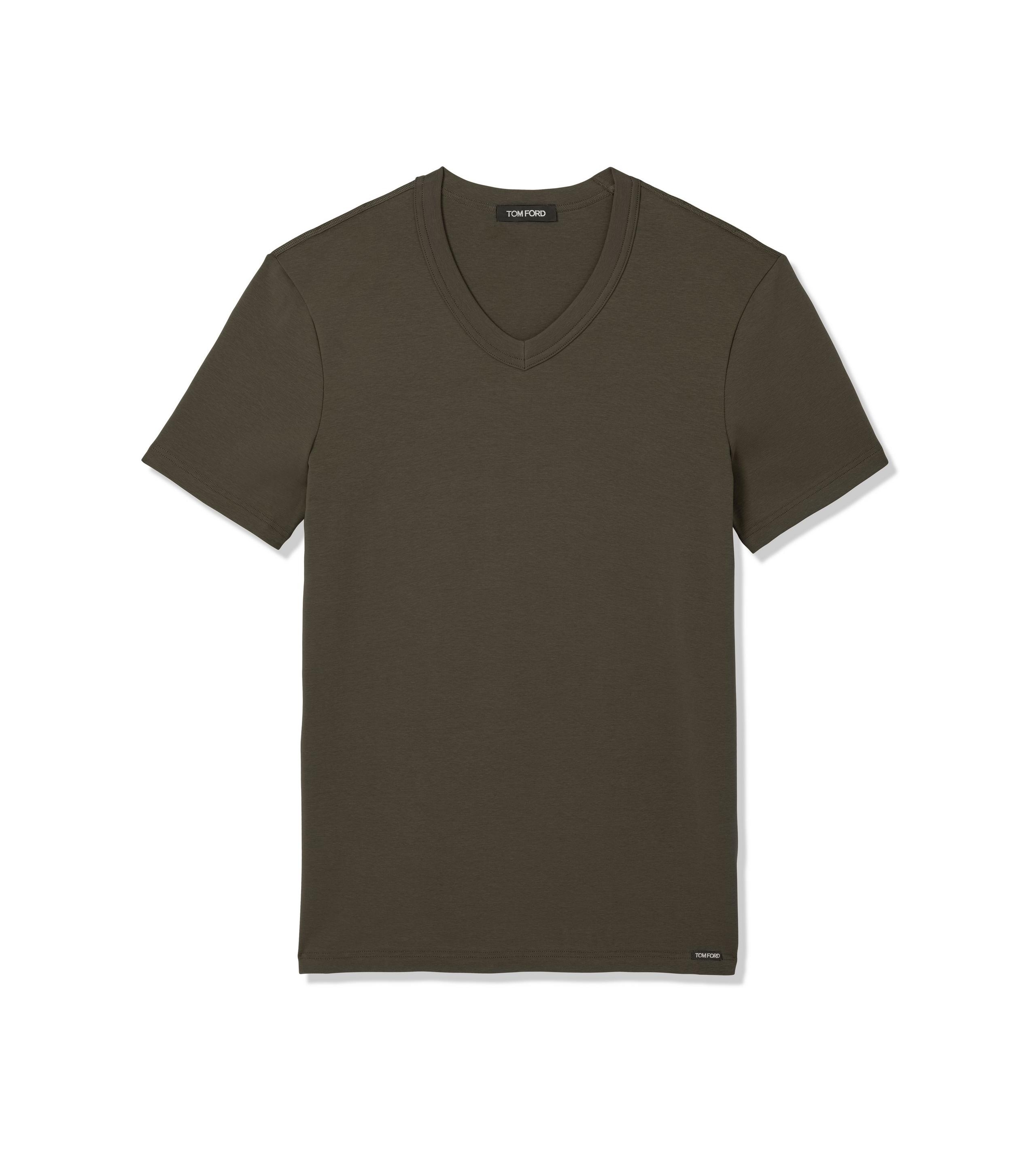 COTTON V-NECK T-SHIRT - 1