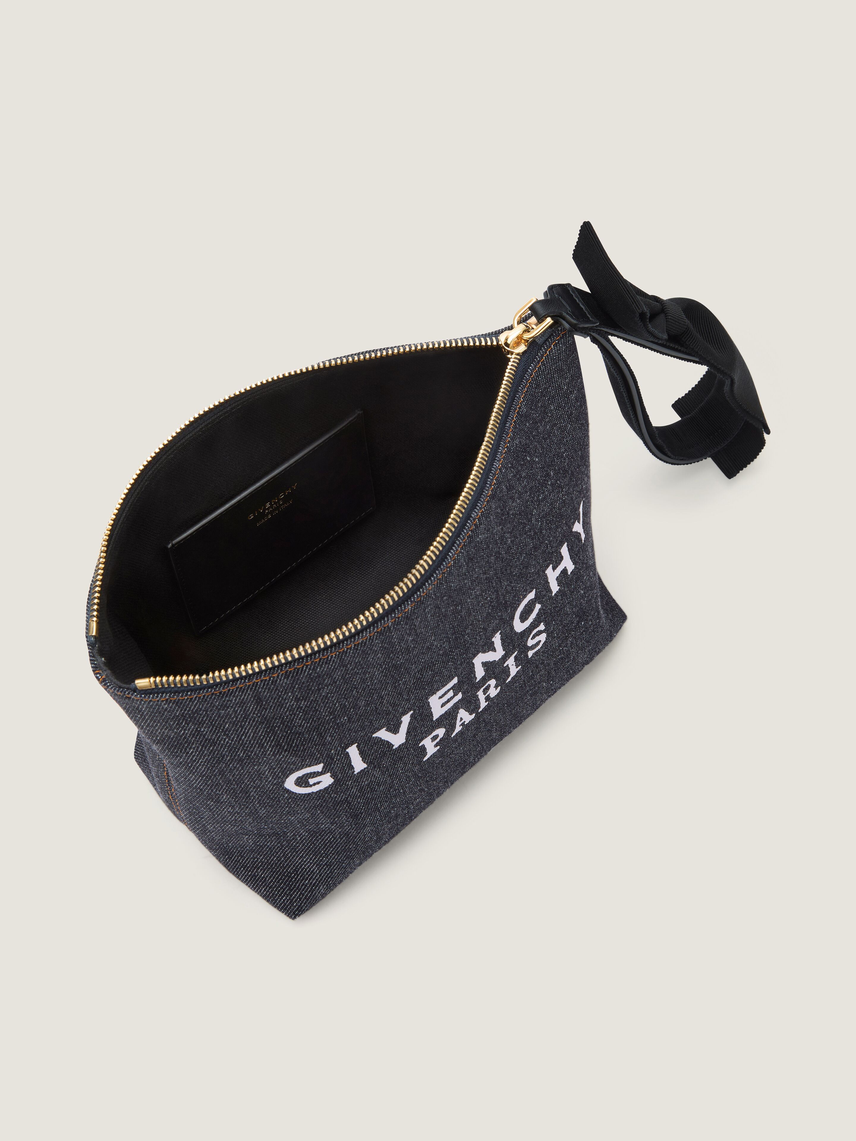 SMALL GIVENCHY POUCH IN DENIM WITH BOW - 3
