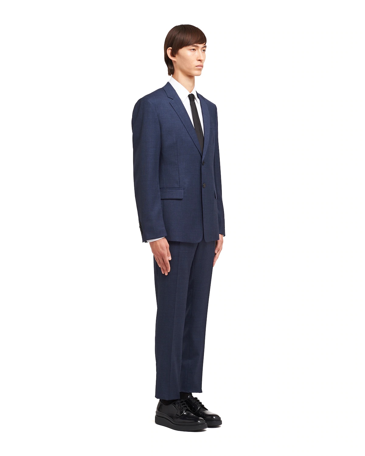 Single-breasted checked wool suit - 3