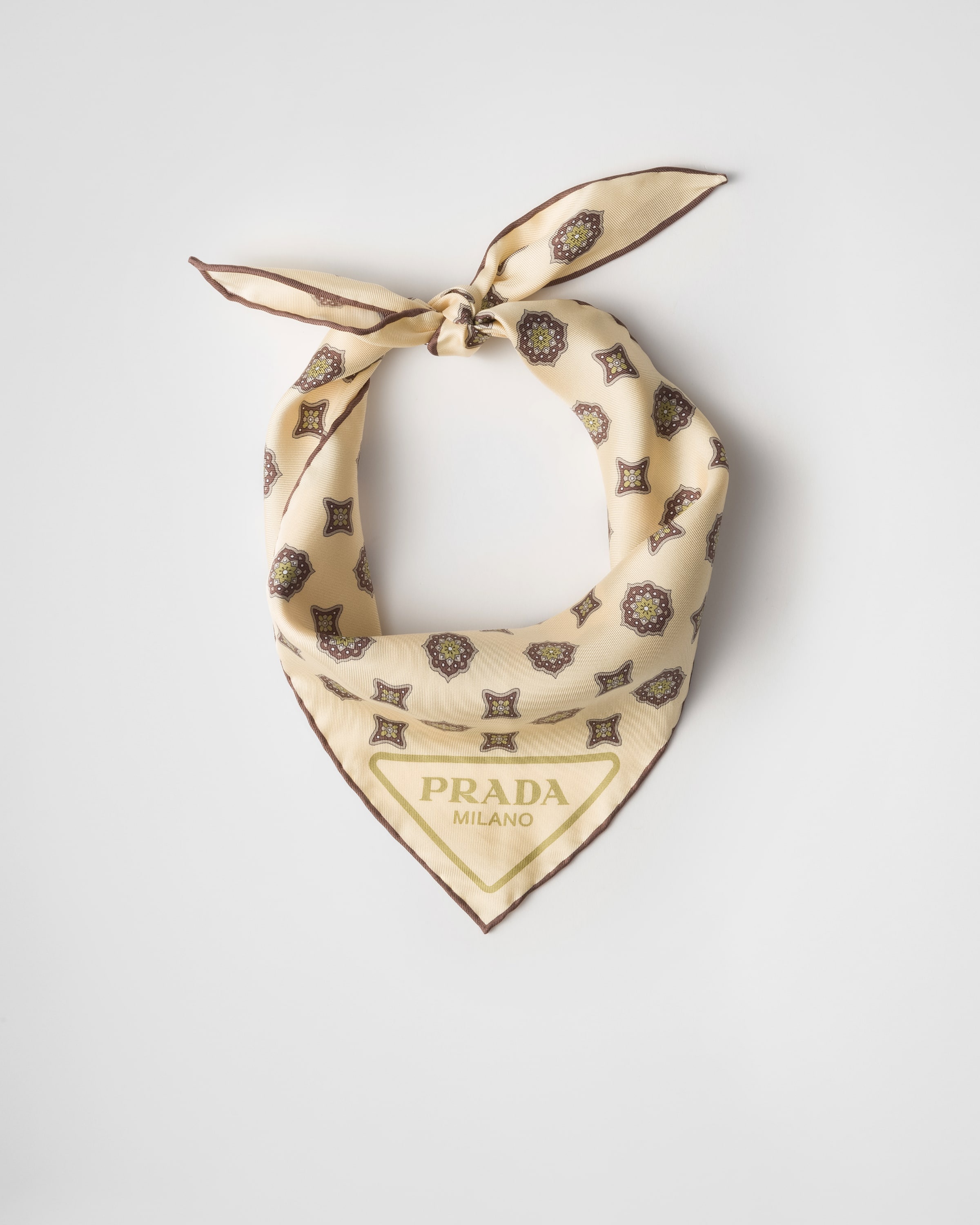 Printed silk twill scarf - 1
