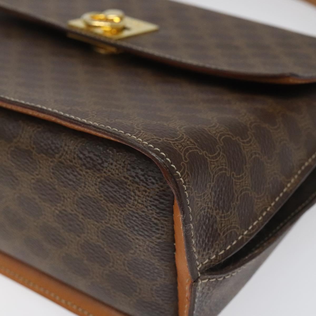 CELINE Macadam Canvas Hand Bag Pvc Leather Brown - 9