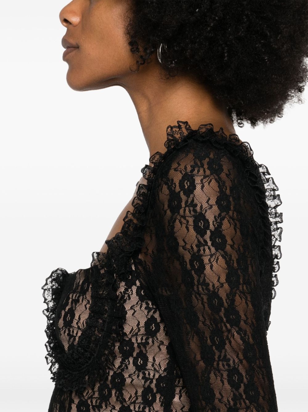 x Christopher Kane lace ruffle top - 5