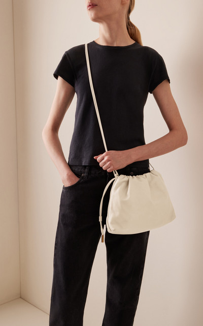 The Row Angy Leather Bucket Bag neutral outlook