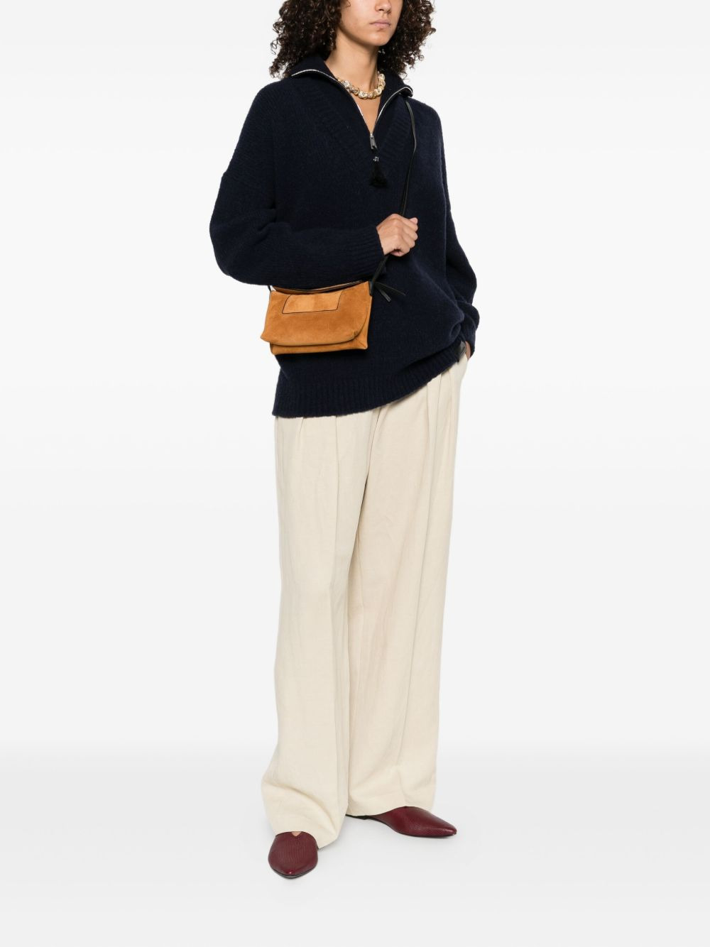 mini Penelope Slouch suede flap pocket bag - 2