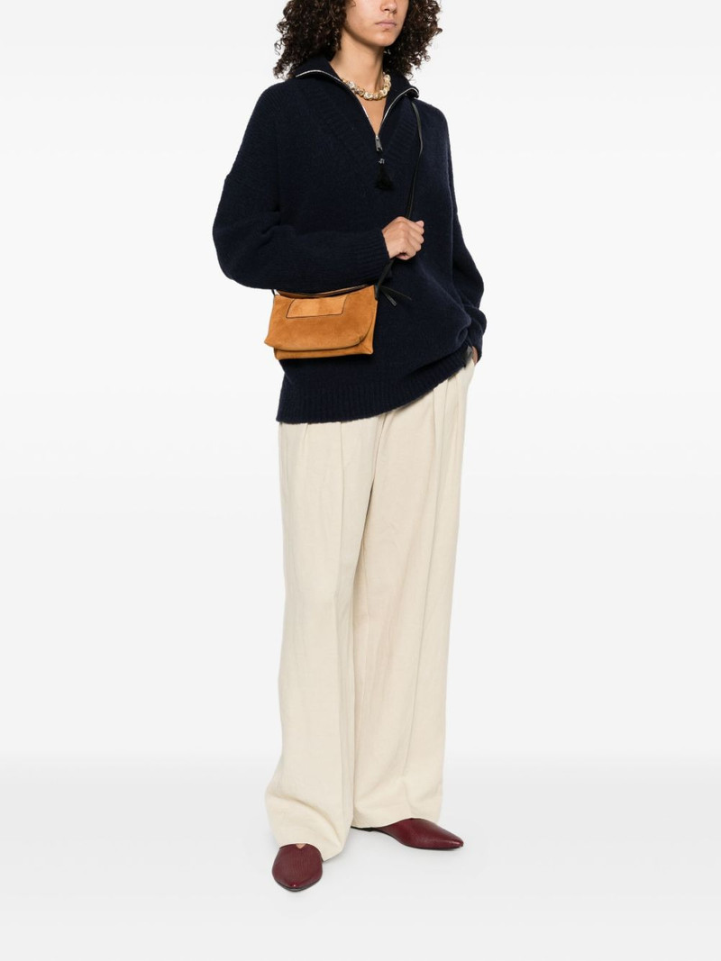 WANDLER mini Penelope Slouch suede flap pocket bag outlook