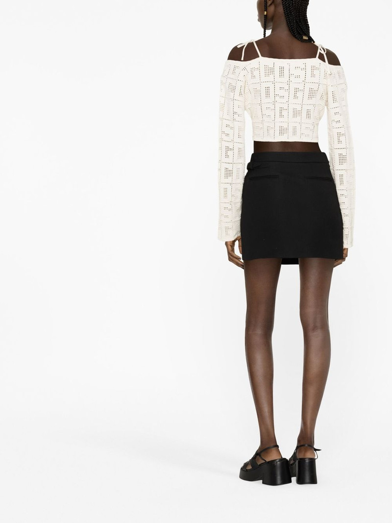 crochet-knit logo crop top 4