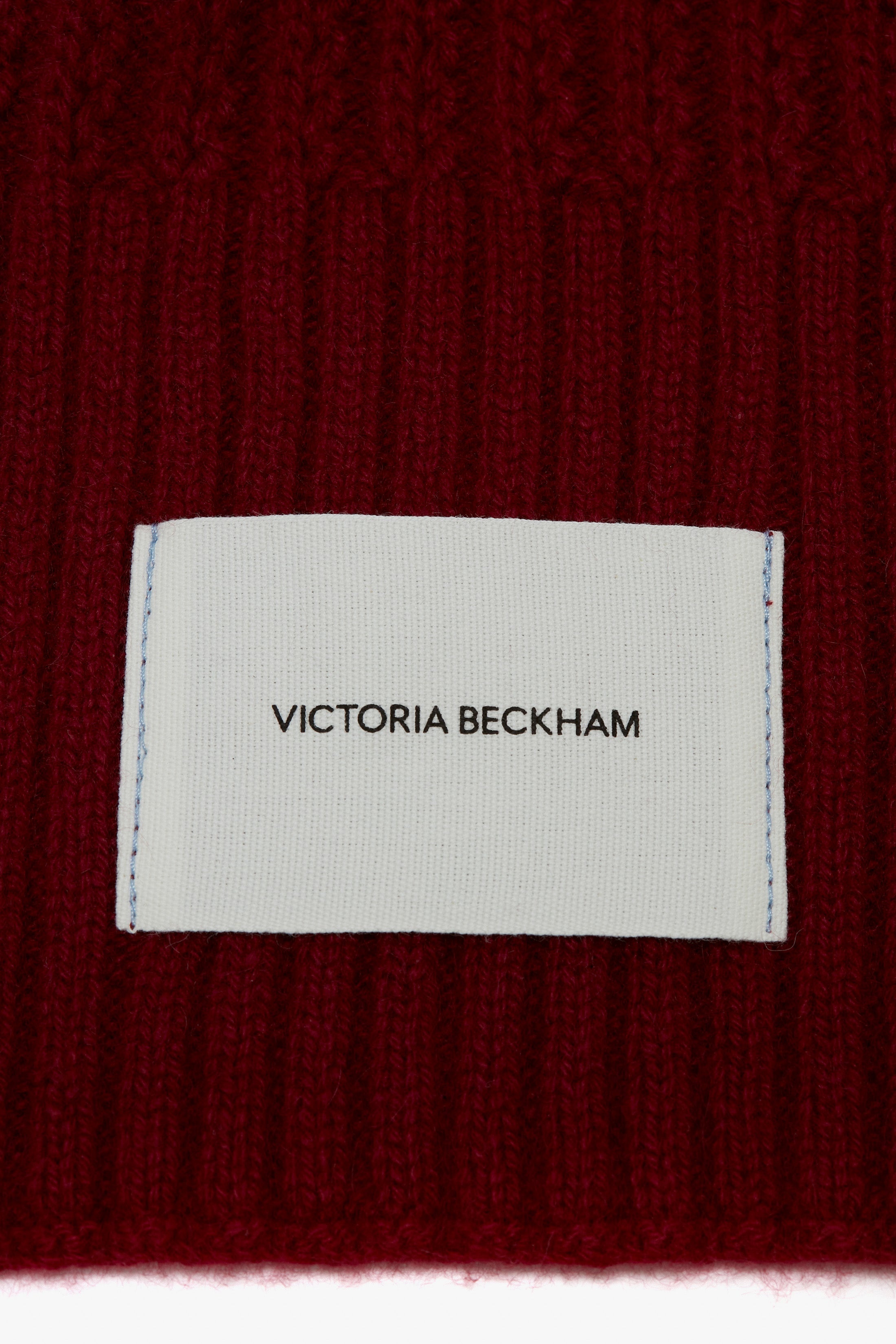 Logo Patch Beanie in Burgundy - 3