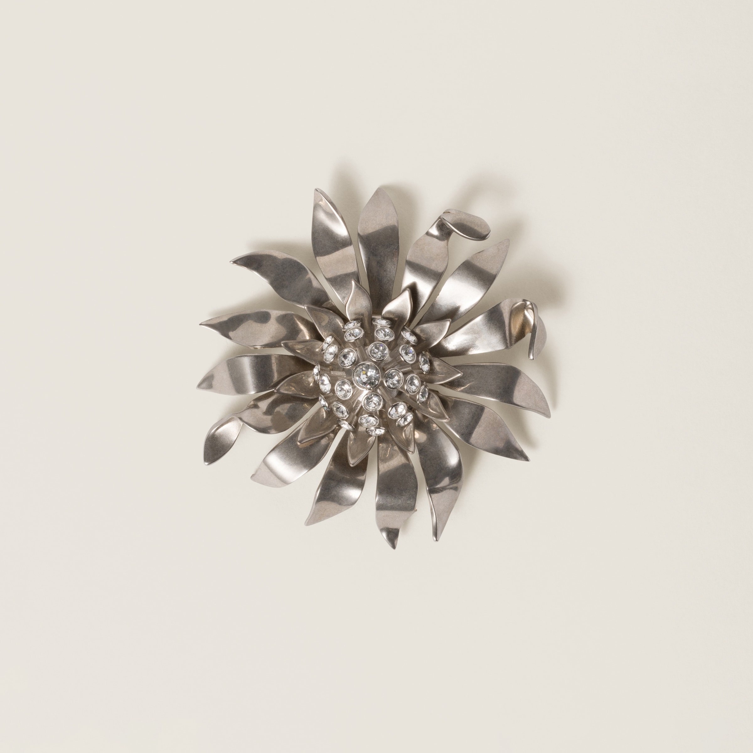 Metal brooch with crystals - 1