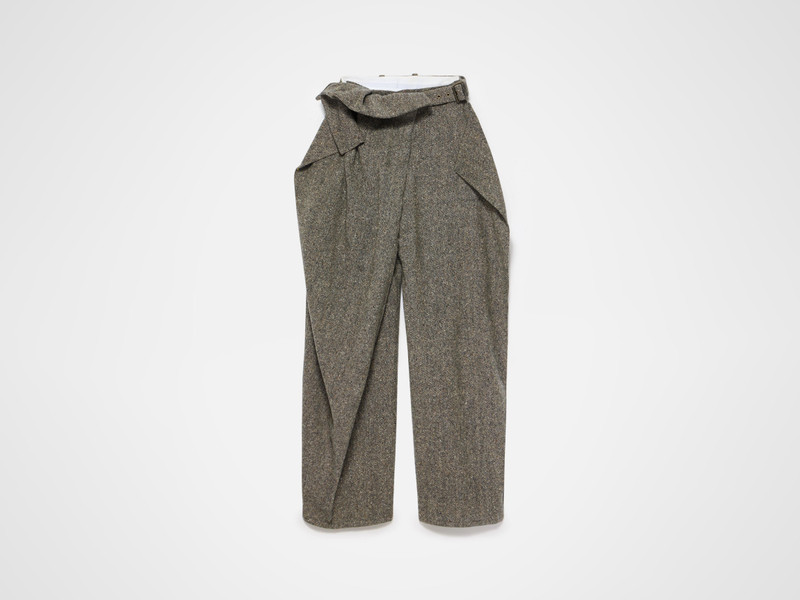 FOLD OVER TROUSERS IN BLACK & BEIGE 1