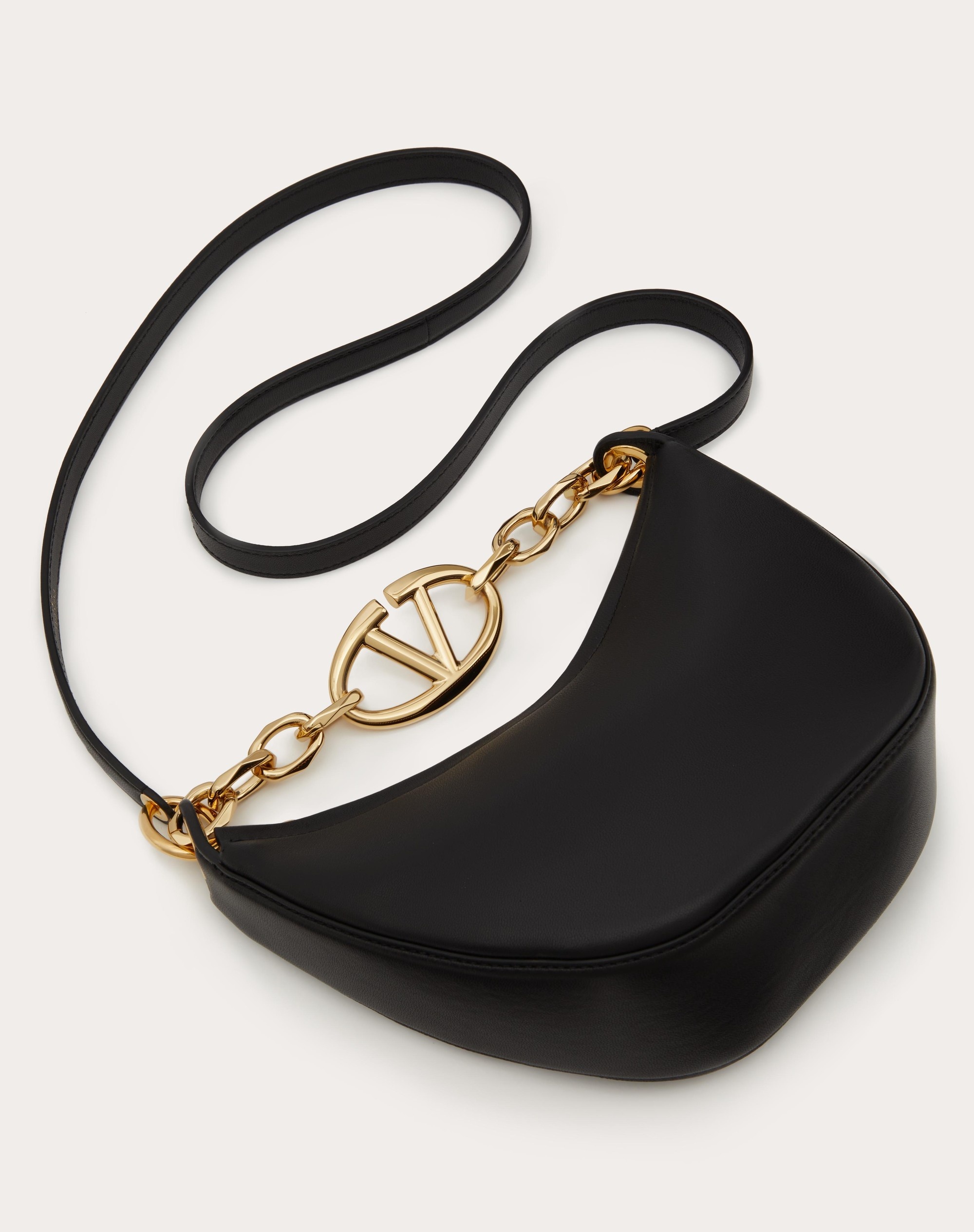 VLOGO MOON MINI HOBO BAG IN NAPPA LEATHER WITH CHAIN - 6