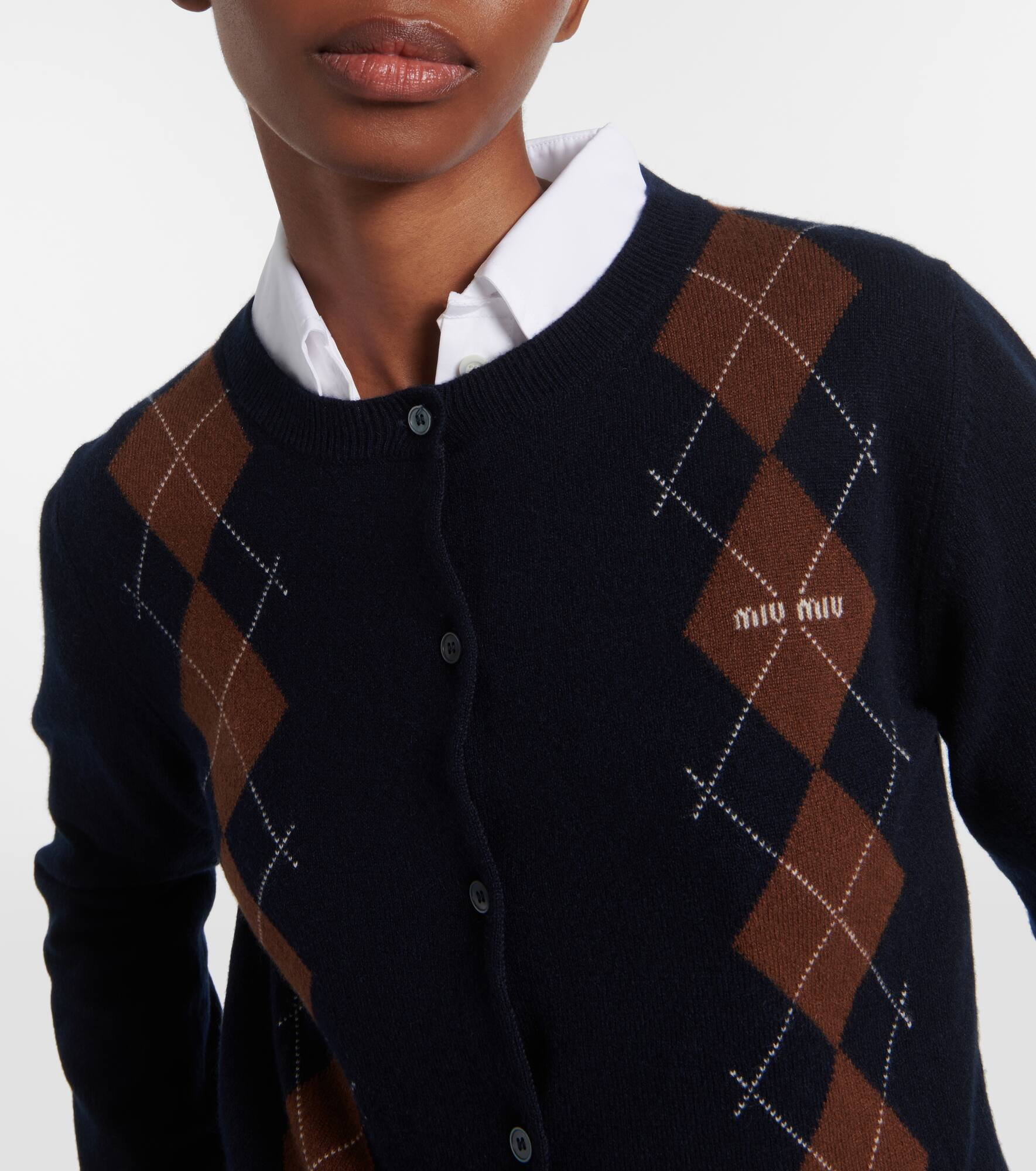 Argyle cashmere cardigan - 4