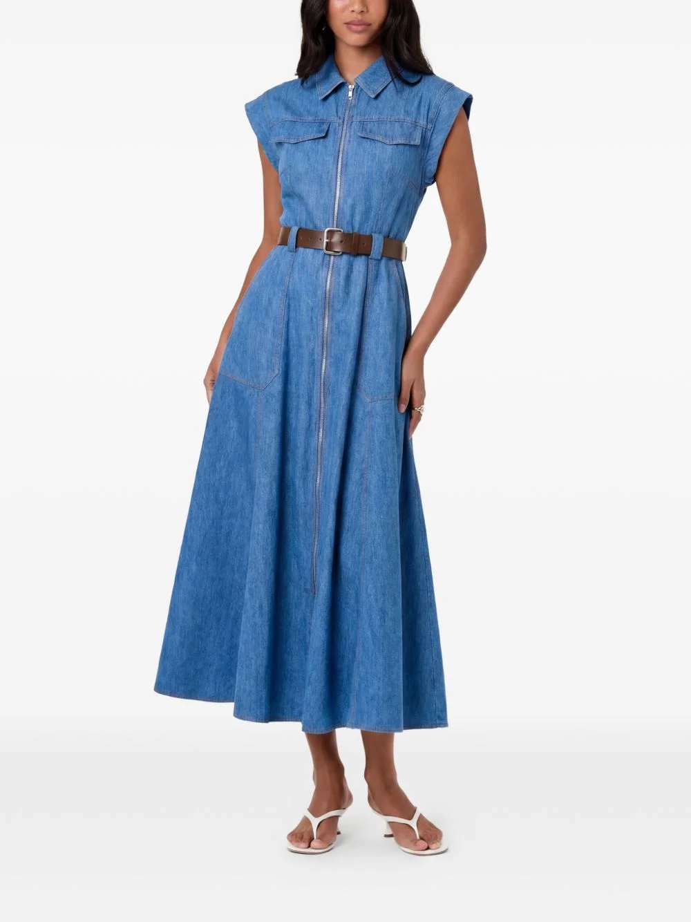 Trisha belted midi dress - 1