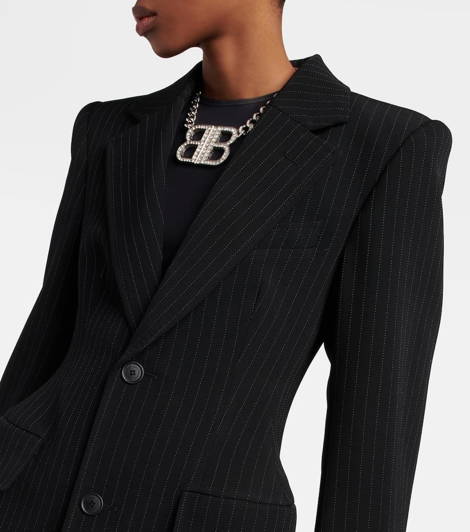 Hourglass chalk stripe wool blazer - 4