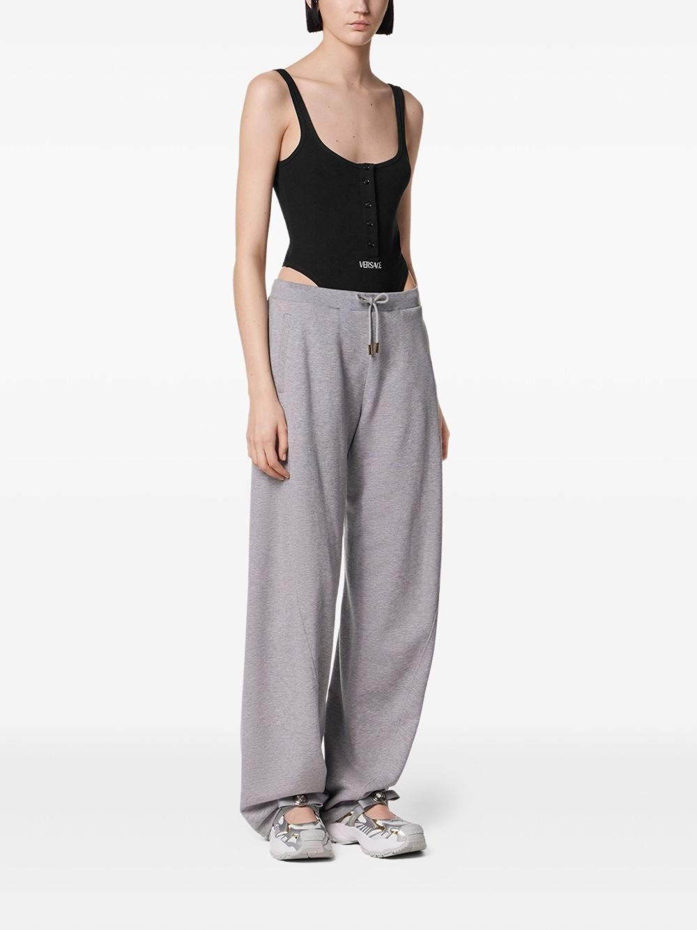 Logo ribbed bodysuit - 2