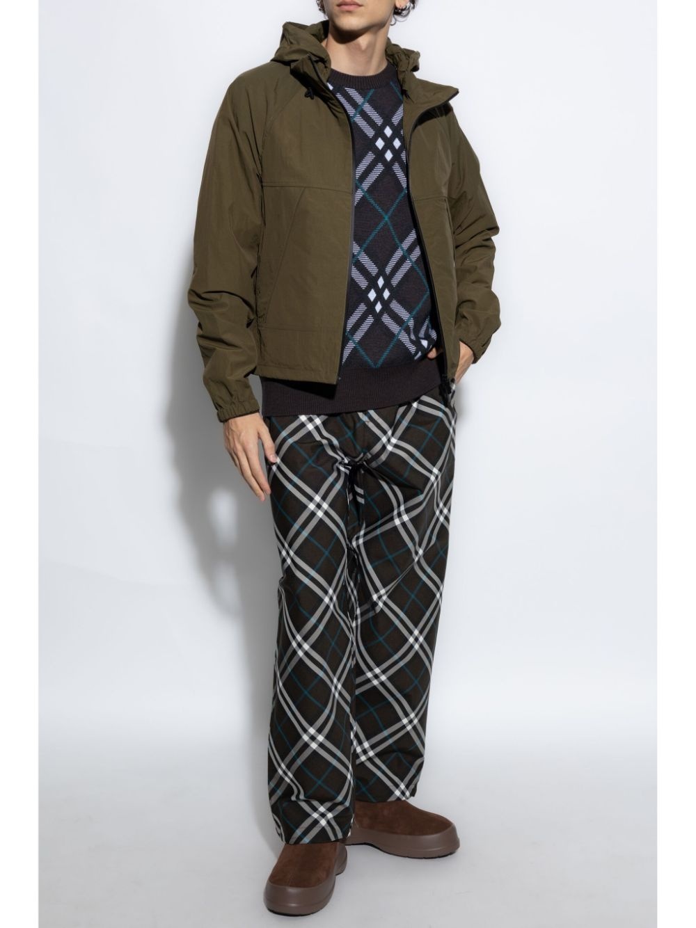 logo-print zipped hooded jacket - 2