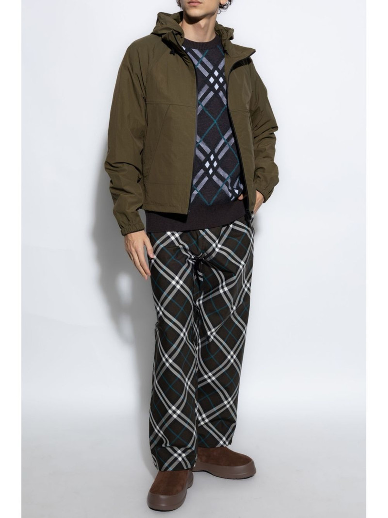 Burberry logo-print zipped hooded jacket outlook