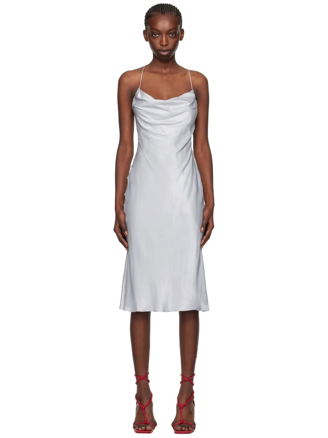 Blue Rivet Cowl Midi Dress - 1