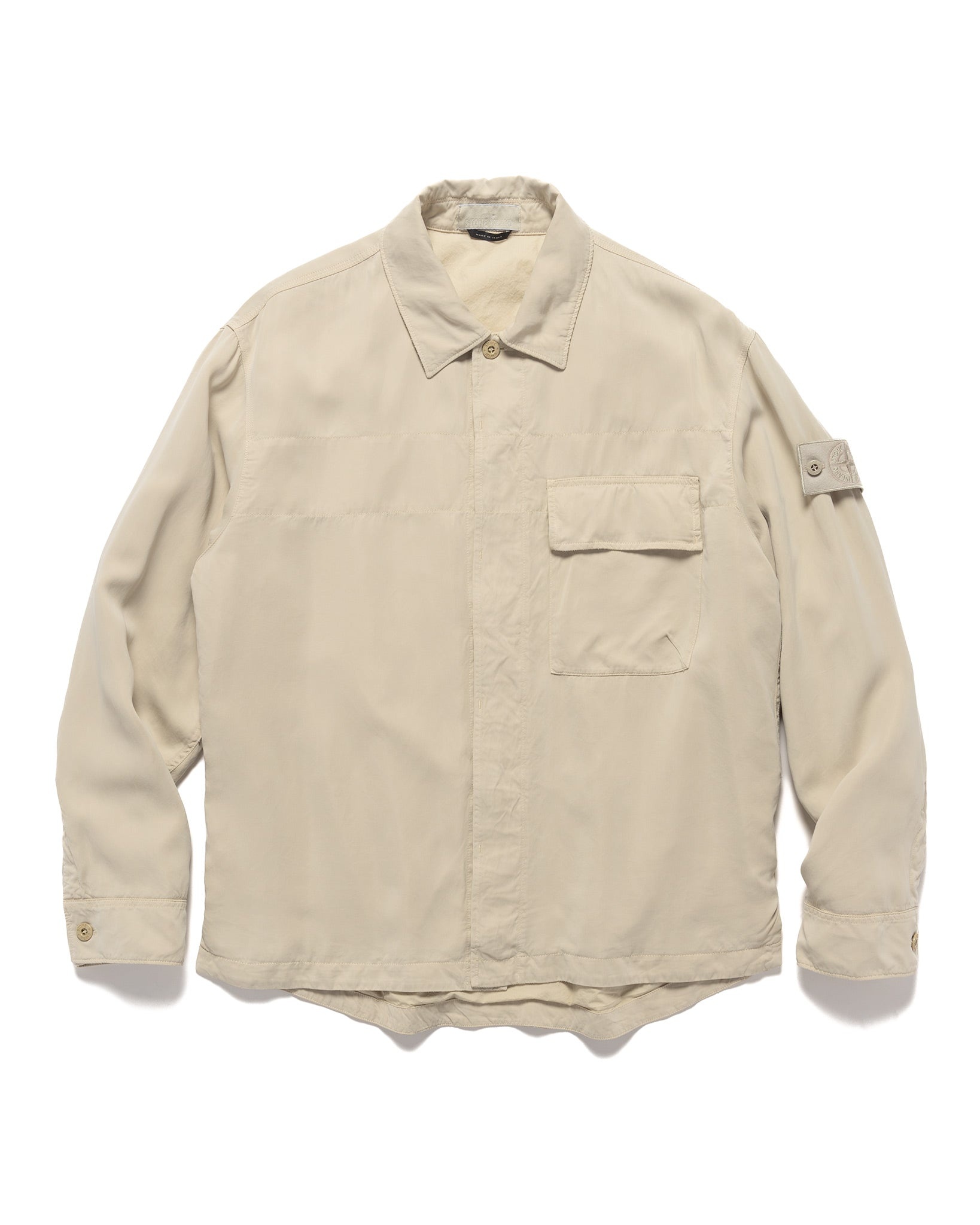 Ghost Piece Cupro Raso Comfort Fit Overshirt Beige - 1