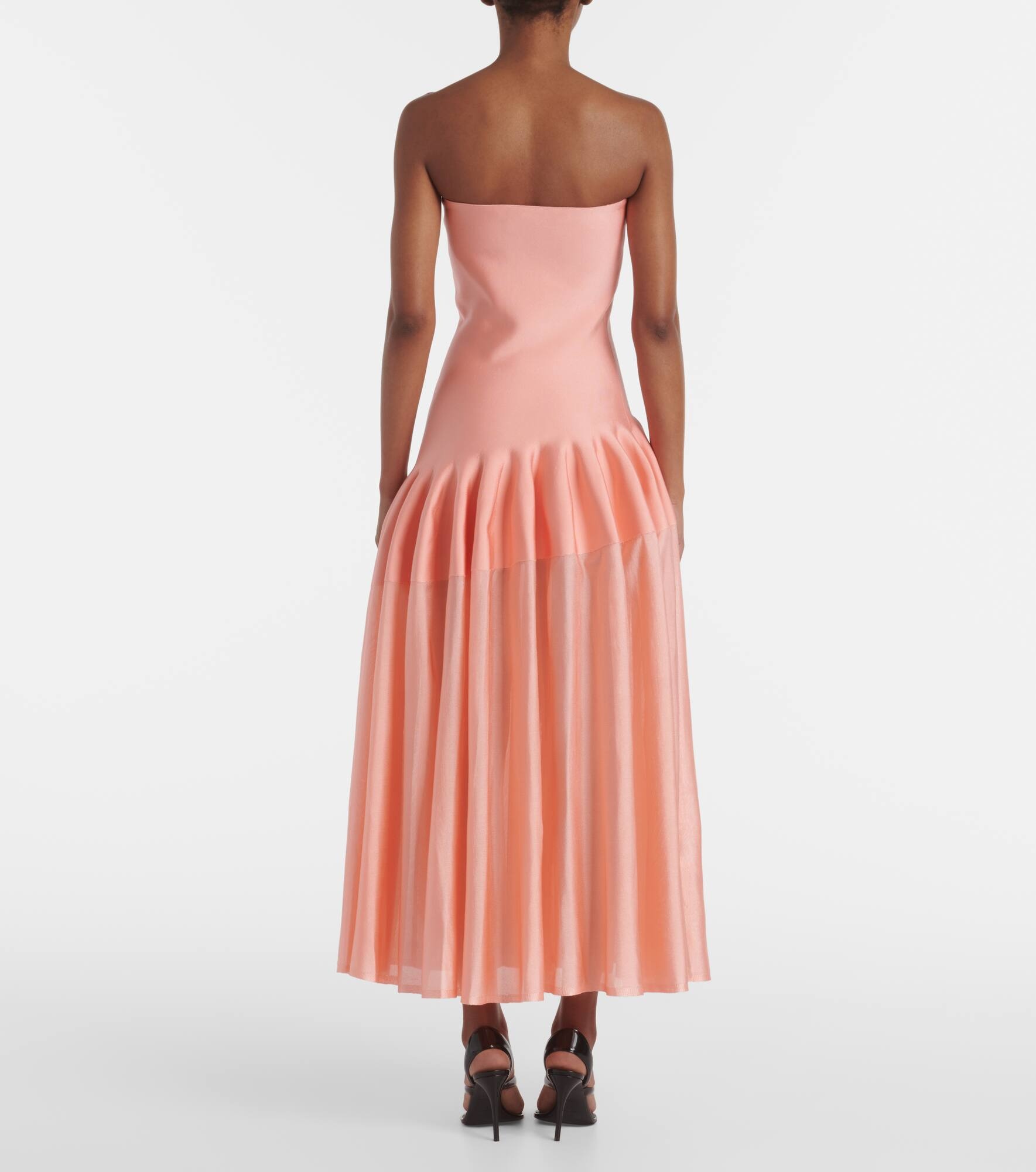 Pleated strapless gown - 3