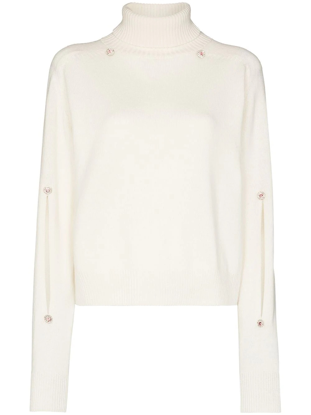 slash sleeve cashmere jumper - 1