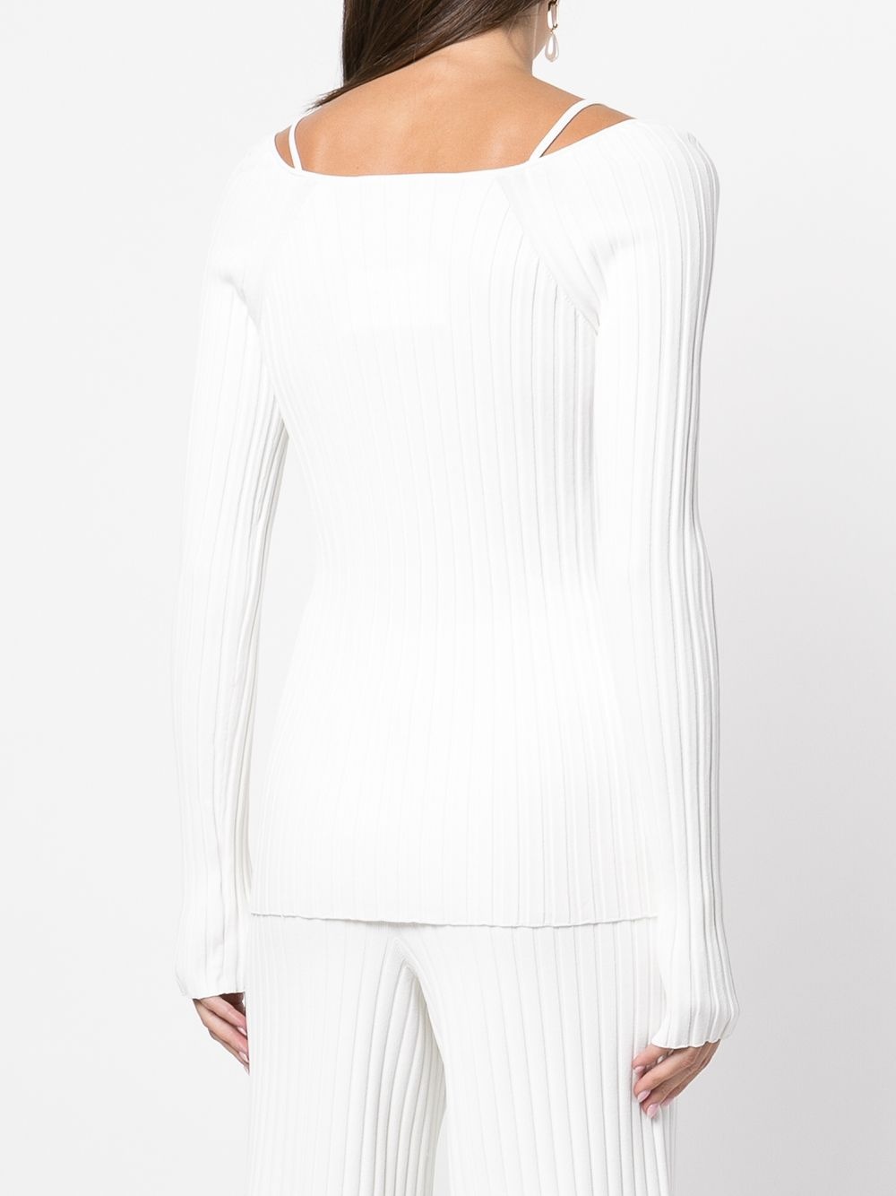 V-neck ribbed-knit top - 4