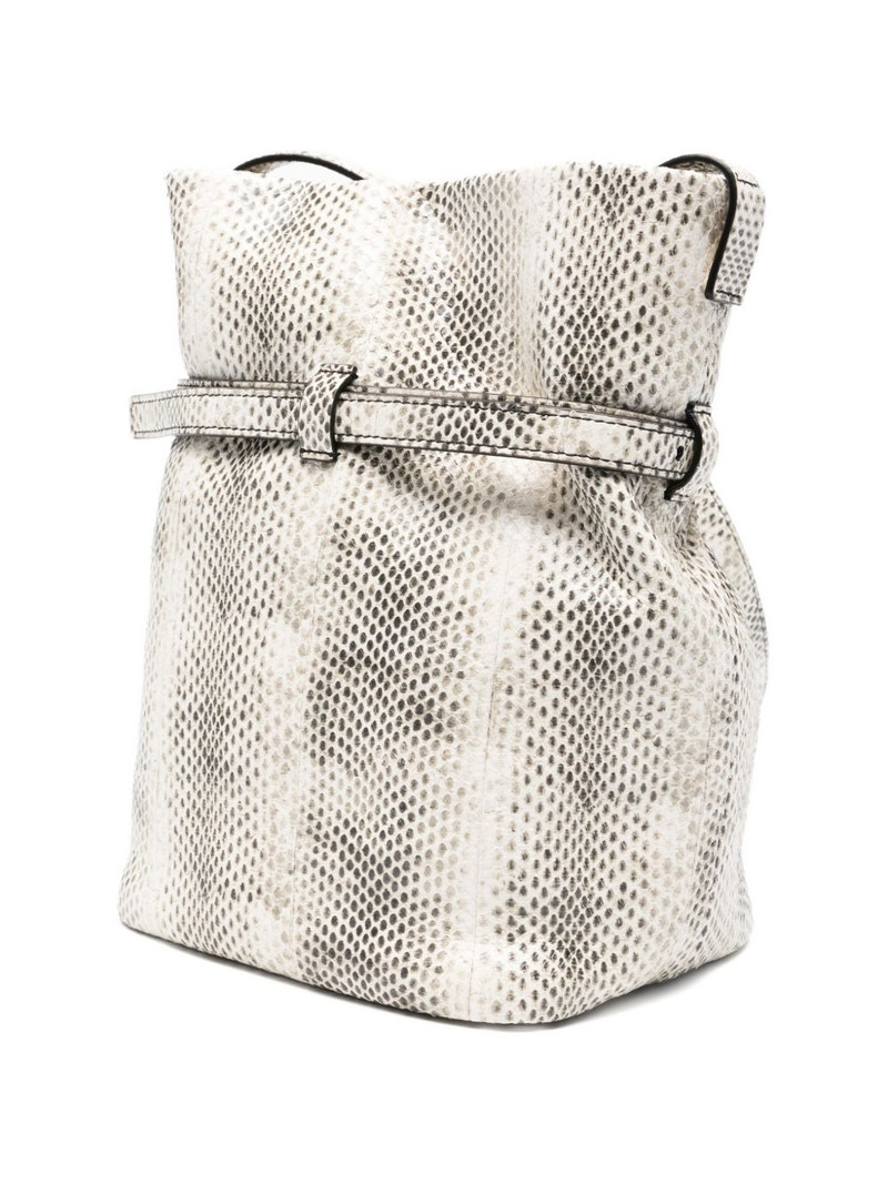 snake-effect leather bucket bag 3